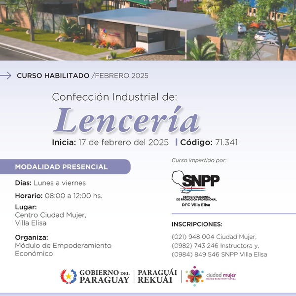 Inician curso de lencería en Ciudad Mujer - .::Agencia IP::.