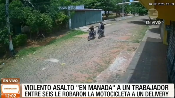 Violento asalto ''en manada'' a un trabajador delivery