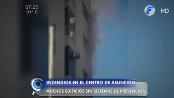 Precario sistema de prevención de incendios en edificios de Asunción