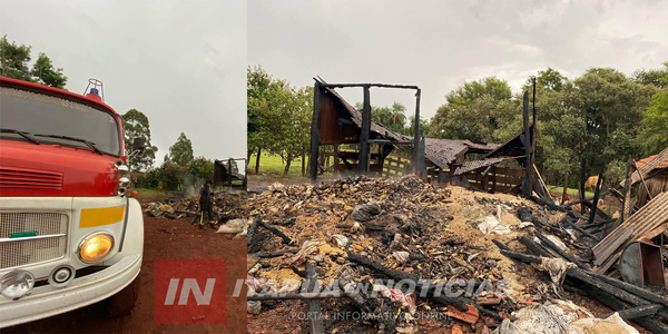 INCENDIO CONSUMIÓ TOTALMENTE UN GALPÓN EN OBLIGADO 