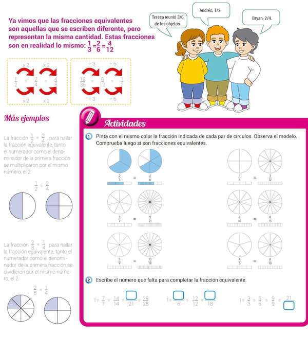 Fracciones equivalentes - Matemática Primer Ciclo - ABC Color