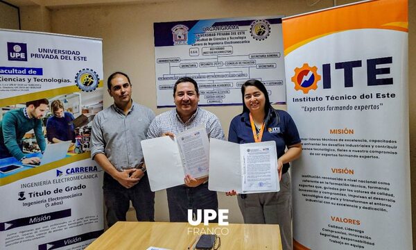 UPE Franco firma convenio con el Instituto Técnico del Este (ITE)