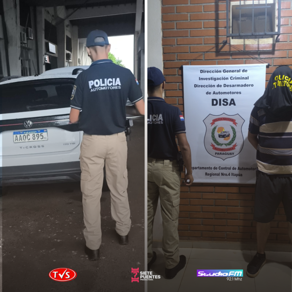 RECUPERACIÓN DE VEHÍCULO ROBADO Y DETENCIÓN EN ITAPÚA - TVS
