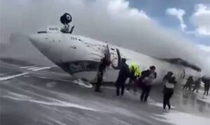 [VIDEOS] Saltan más imágenes de cómo fue que el avión terminó “panza arriba” al aterrizar
