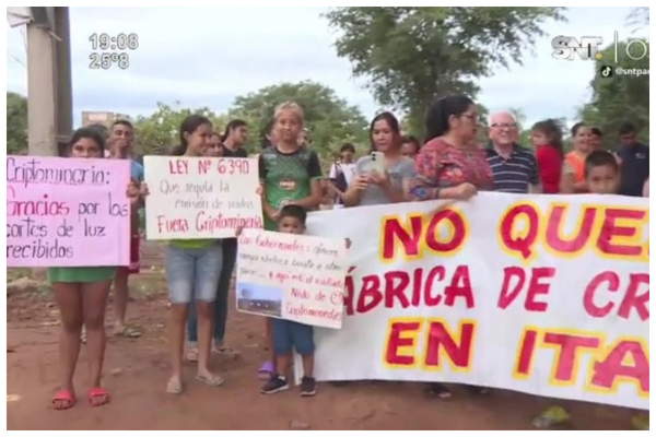 Protestan contra planta de criptominería en Itauguá - SNT