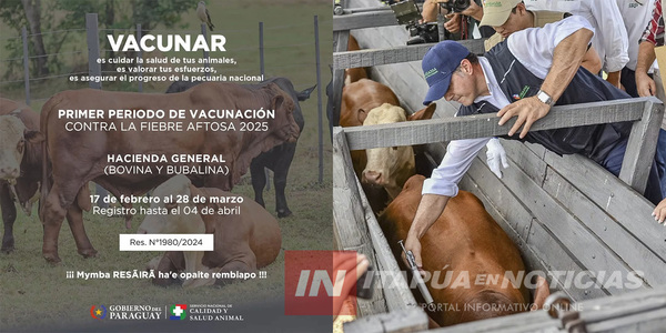 INICIÓ CAMPAÑA DE VACUNACIÓN CONTRA LA FIEBRE AFTOSA EN ITAPÚA
