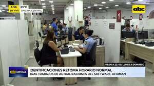 Atención: Identificaciones retoma su horario habitual de atención  - ABC Noticias - ABC Color