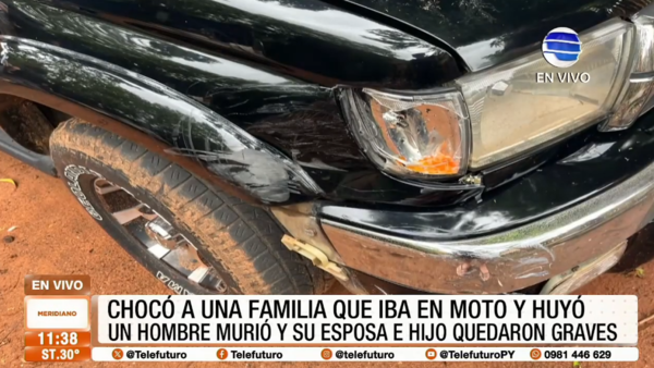 Chocó a una familia que iba en moto y huyó