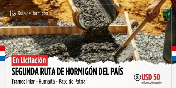 Pavimentarán con hormigón el tramo entre Pilar, Humaitá y Paso de Patria