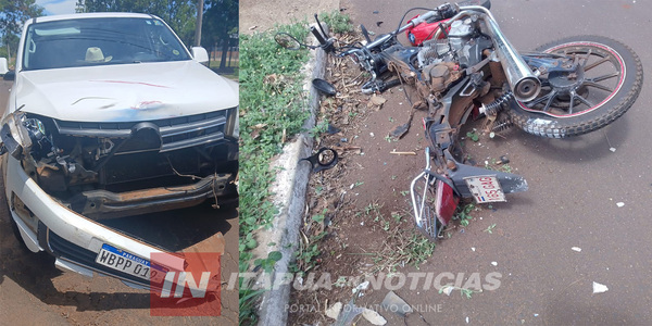 JOVEN MOTOCICLISTA LESIONADO TRAS CHOQUE EN CAMBYRETÁ