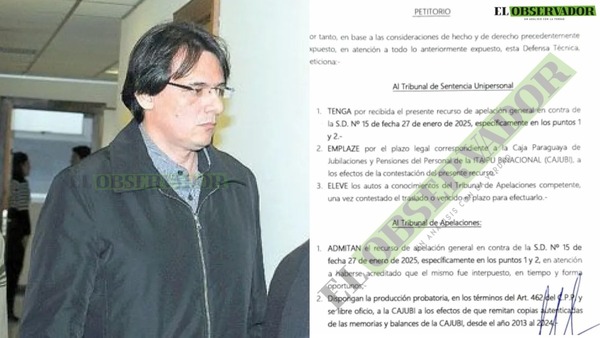 Cajubi: Bogado Núñez asegura haber reparado daño y pide revocar fallo de Tribunal Unipersonal