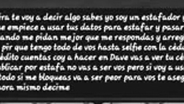“Soy estafador, me denunciás, y voy a usar tu cédula”, le dijo