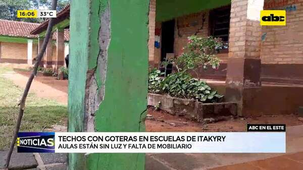 Goteras, aulas sin luz y falta de mobiliario: en escuelas de Itakyry se darán clases en condiciones precarias - ABC en el Este - ABC Color