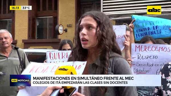 Manifestaciones frente al MEC: a días del inicio de clases, siguen denunciando precariedades - ABC Noticias - ABC Color