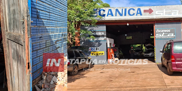 HURTAN HERRAMIENTAS Y EQUIPOS DE UN TALLER MECÁNICO EN ENCARNACIÓN