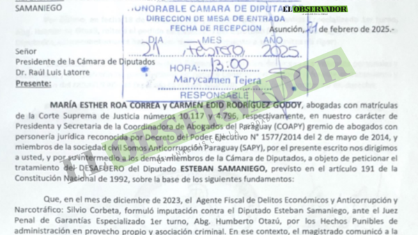 Gremios exigen a Diputados que prioricen interés del pueblo y retiren fueros a Esteban Samaniego