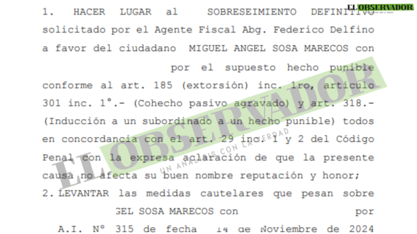 Testimonios descartan participación de policía en extorsión y queda sobreseído definitivamente