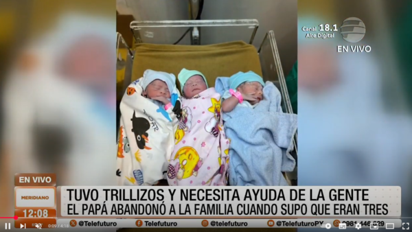 ¡Tuvo trillizos y necesita ayuda!