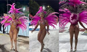 (VIDEO) ¡Ndetavyonde! La maína de Olimpia sambó usando un “hilo dental” de bikini