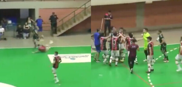 Versus / Una patada criminal terminó en enorme escándalo en el fútbol de salón