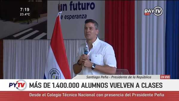 Peña participó del primer día de clases y ratificó su firme voluntad por mejorar el sistema educativo - .::Agencia IP::.