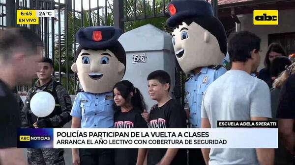Video: Polito y Polita, presentes en la vuelta a clases: así es operativo de seguridad de la Policía - ABC Noticias - ABC Color