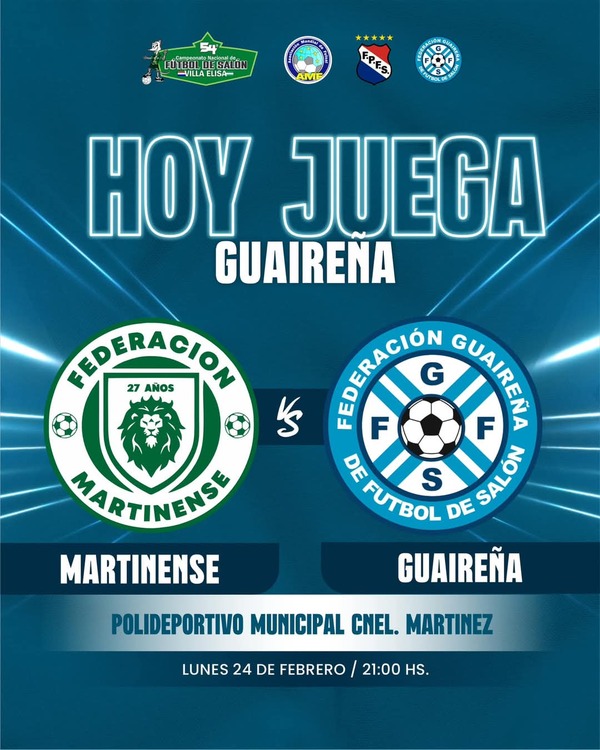 Guaireña visita a Martinense en Fútbol de Salón