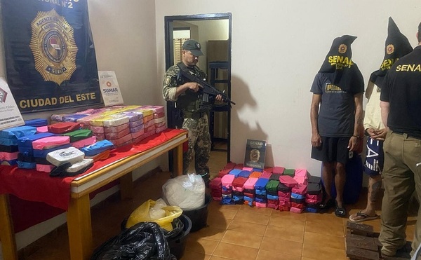SENAD incautó 285 kilos de cocaína y desarticuló depósito narco en Ciudad del Este