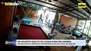 Violento asalto en Itauguá: delincuentes armados irrumpieron en un local de juegos  - ABC Noticias - ABC Color