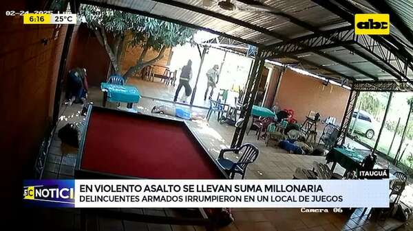 Violento asalto en Itauguá: delincuentes armados irrumpieron en un local de juegos - ABC Noticias - ABC Color