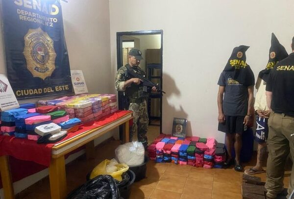 Decomisan 285 kilos de cocaína, por unos USD 4 millones en Alto Paraná