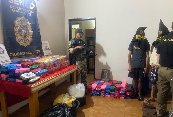 Operativo en Alto Paraná: Decomisan USD 4 millones en cocaína y detienen a dos personas