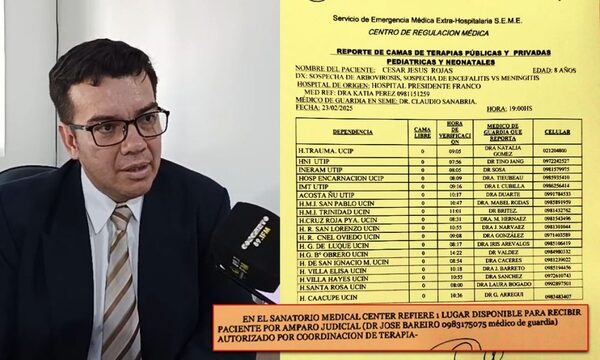 Defensor Público confirma que el SEME siempre recomienda una UTI privada: La de Santa Rita – Diario TNPRESS