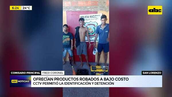 Video: Detienen a tres personas que ofrecían productos robados - ABC Noticias - ABC Color
