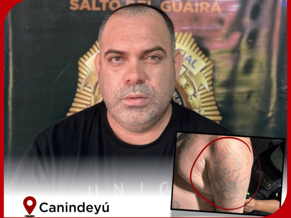 Capturan en Saltos del Guairá a peligroso criminal del PCC, prófugo de Brasil