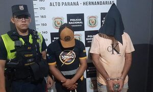 Detienen a dos personas por hurto agravado en Hernandarias