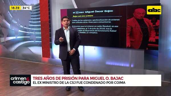 El caso: exministro Miguel Óscar Bajac, condenado a tres años de prisión por coima - Crimen y castigo - ABC Color
