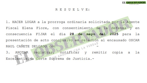 Aprueban prórroga ordinaria en relación a Oscar Raúl Cañete, representante de la empresa RC Construcciones y Servicios