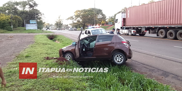 COLISIÓN EN LA RUTA PY01 EN ACCESO AL BARRIO LOVATO DEJÓ IMPORTANTES DAÑOS MATERIALES