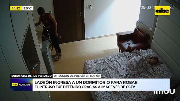 Encarnación: cámaras captan a ladrón que entró a una casa mientras dueños dormían - ABC Noticias - ABC Color