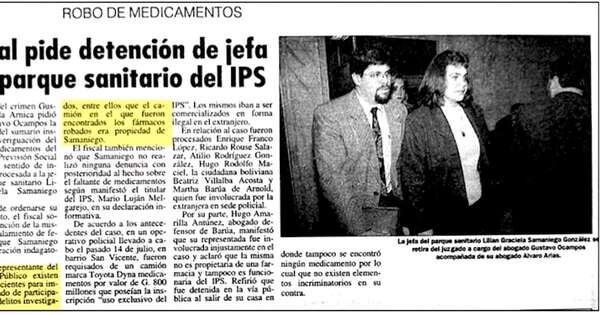 La Nación / Sumario a Lilian Samaniego por robo de fármacos en IPS no se profundizó