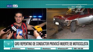 Giro repentino de conductor provocó muerte de un motociclista en San Lorenzo
