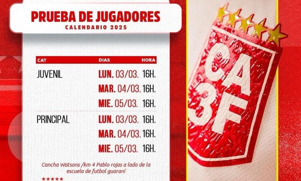 3 de Febrero pondrá en marcha prueba de jugadores