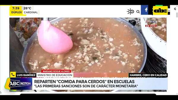 Ministro minimiza indignante almuerzo escolar en MRA: “empresas hacen un esfuerzo extraordinario” - ABC Noticias - ABC Color