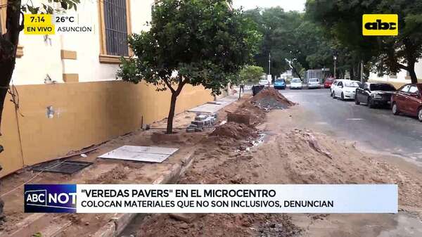Instalación de Veredas Pavers en el Microcentro: críticas por la Falta de inclusividad - ABC Noticias - ABC Color