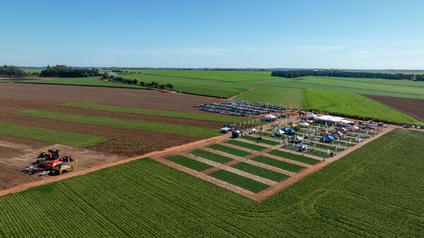 Agrosystem desarrolló tareas de fertilización en las parcelas durante jornada de maní
