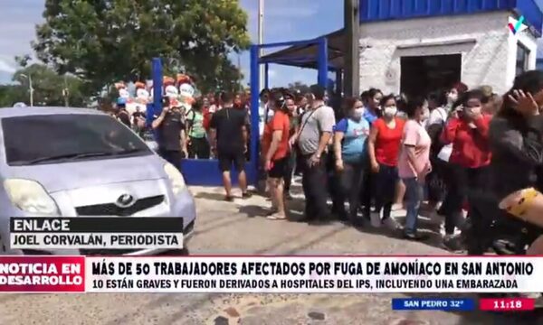 (Video) Fuga de amoniaco: al menos 50 trabajadores fueron afectados y uno ya fue a UTI