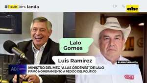 #LaMafiaManda: ministro de Educación cumplió pedido de nombramiento hecho por Lalo Gomes - ABC Noticias - ABC Color