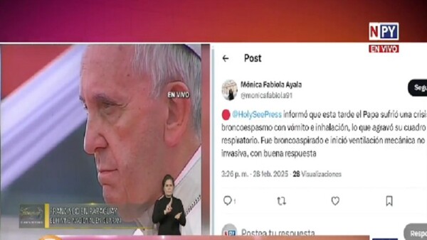 Crisis respiratoria del Papa Francisco complica su estado de salud