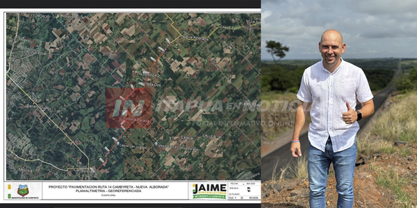 INTENDENTE DE CAMBYRETÁ INSISTE EN LA EJECUCIÓN DEL ASFALTADO DE LA RUTA 14